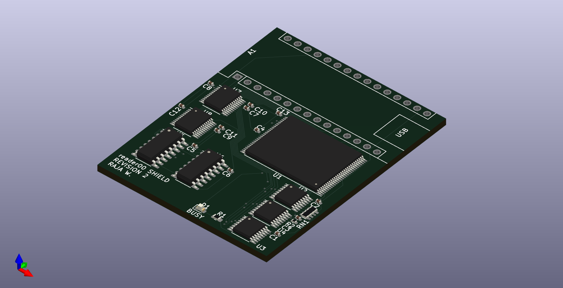 View of PCB 3D view